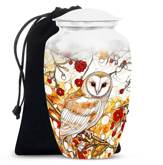 Barn Owl Urn For Human Ashes Dad Funeral, Ashes Cremation Urn