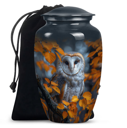 Barn Owl Urn And Keepsakes For Ashes Funeral, Ashes Memorial Urn