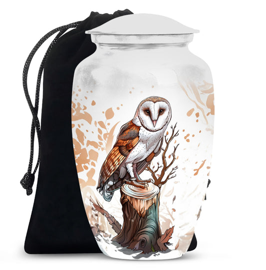 Barn Owl Urn For Human Ashes Women Funeral, Ashes Urn For Ashes