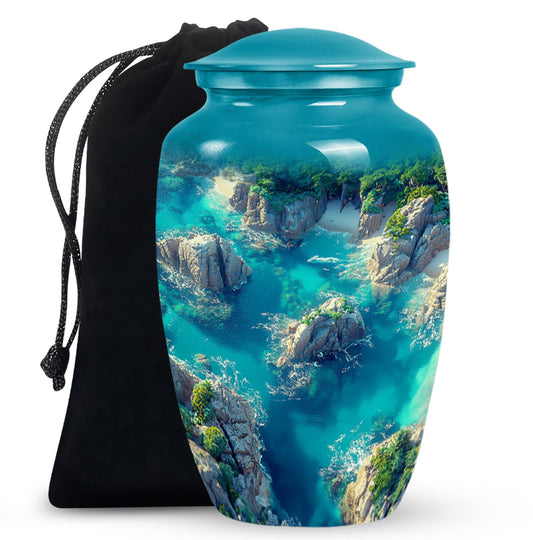 Lake Islands Theme Large Urn 10 Inch