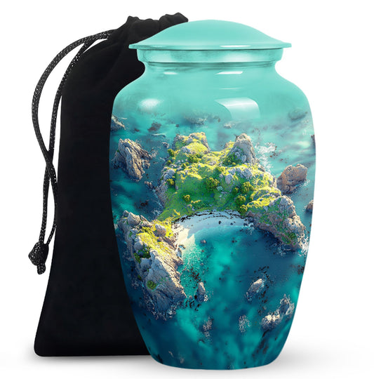 Lake Islands Theme Large Urn 10 Inch
