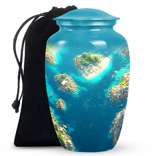 Lake Islands Theme Large Urn 10 Inch