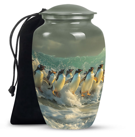 Penguins Theme Large Urn 10 Inch