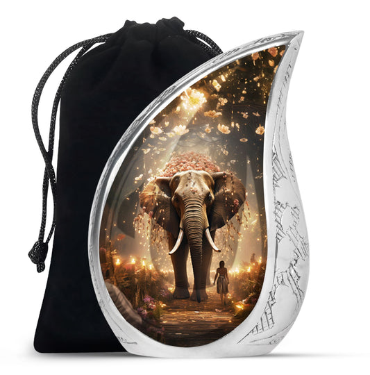 Teardrop Shape Elephant Urn Large 10 Inch