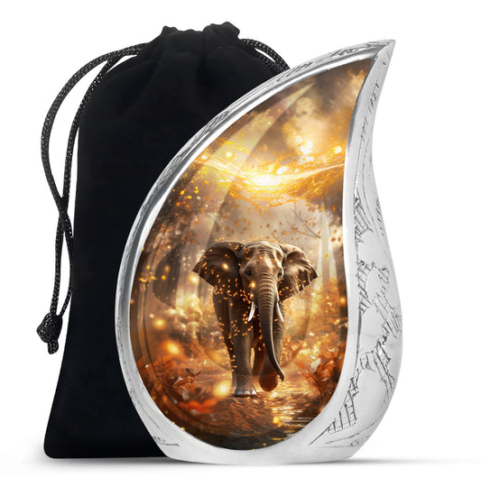 Teardrop Shape Elephant Urn Large 10 Inch