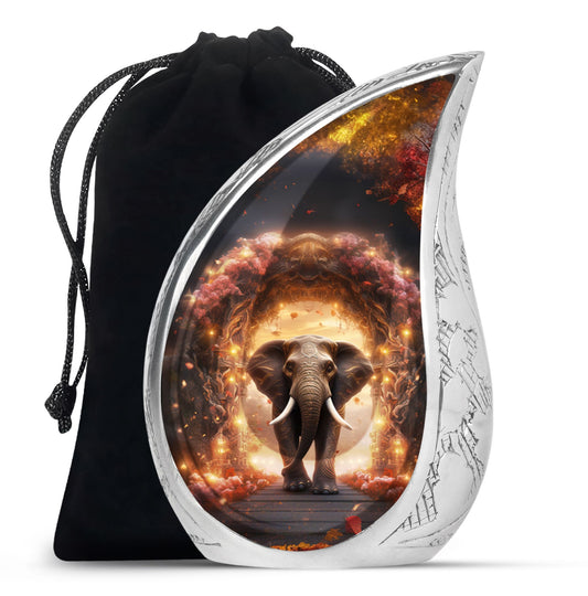 Teardrop Shape Elephant Urn Large 10 Inch