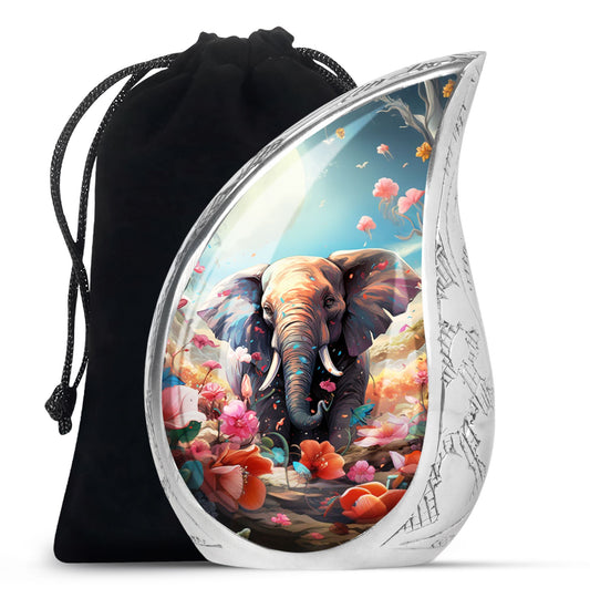 Teardrop Shape Elephant Urn Large 10 Inch