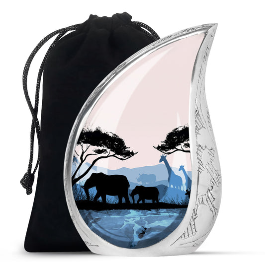 Teardrop Shape Elephant Urn Large 10 Inch