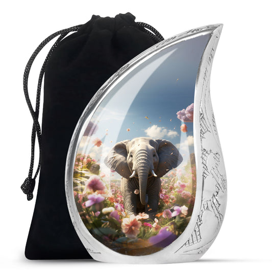 Teardrop Shape Elephant Urn Large 10 Inch