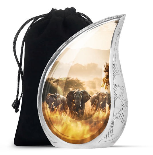 Teardrop Shape Elephant Urn Large 10 Inch