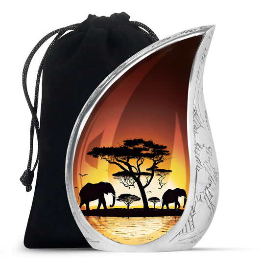 Teardrop Shape Elephant Urn Large 10 Inch