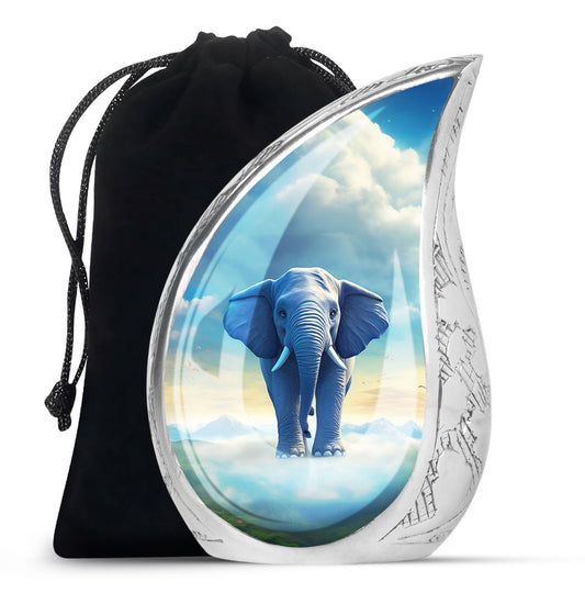 Teardrop Shape Elephant Urn Large 10 Inch