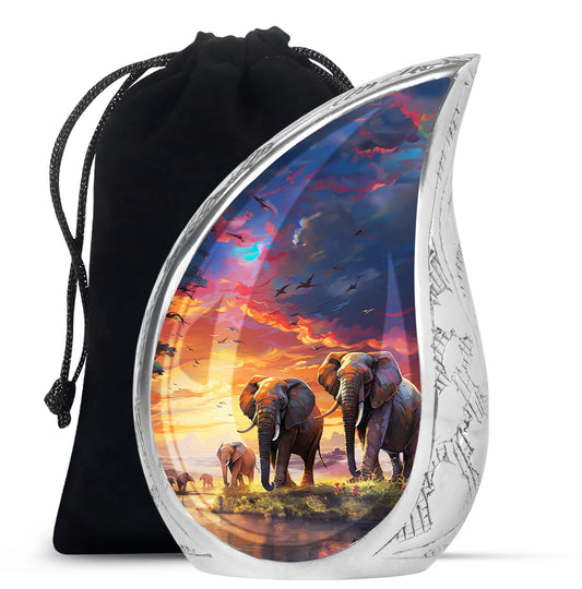 Teardrop Shape Elephant Urn Large 10 Inch