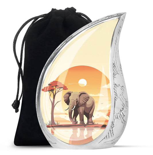 Teardrop Shape Elephant Urn Large 10 Inch