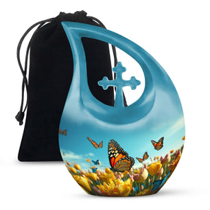 Purple Butterfly- Butterfly Urn Large Teardrop Urn For Ashes