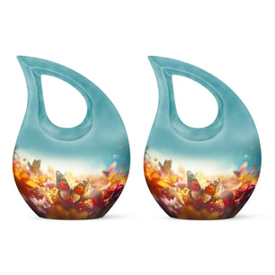 Teardrop Shape Butterfly Urn Keepsake Urn Pack of 2