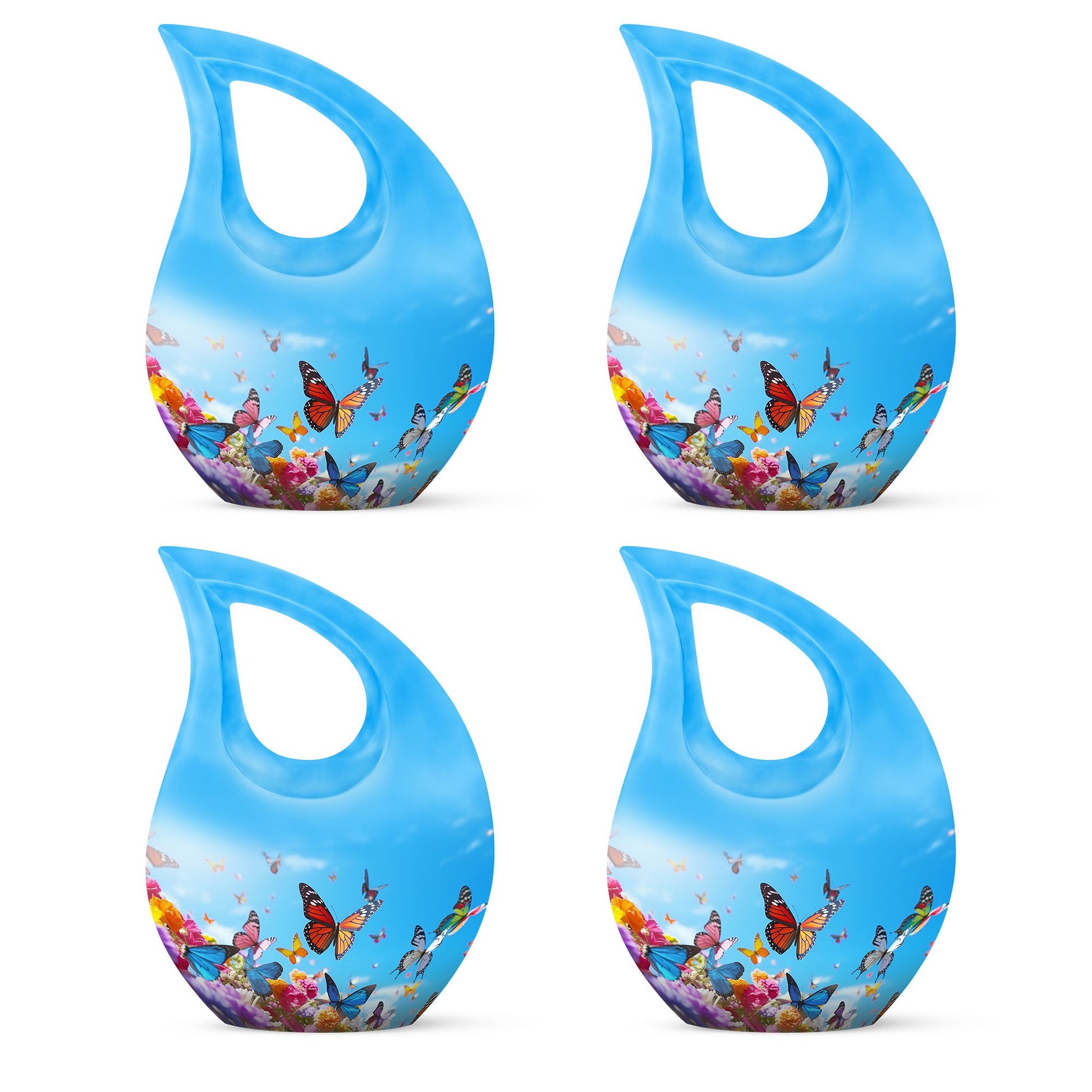 Blue Butterlies- Butterfly Urn Teardrop Cremation Urn