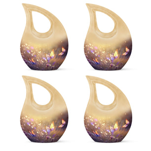 Butterflies Fly In A Sunset Meadow Teardrop Cremation Urn For Ashes