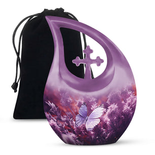 Teardrop Shape Butterfly Urn Large 10 Inch