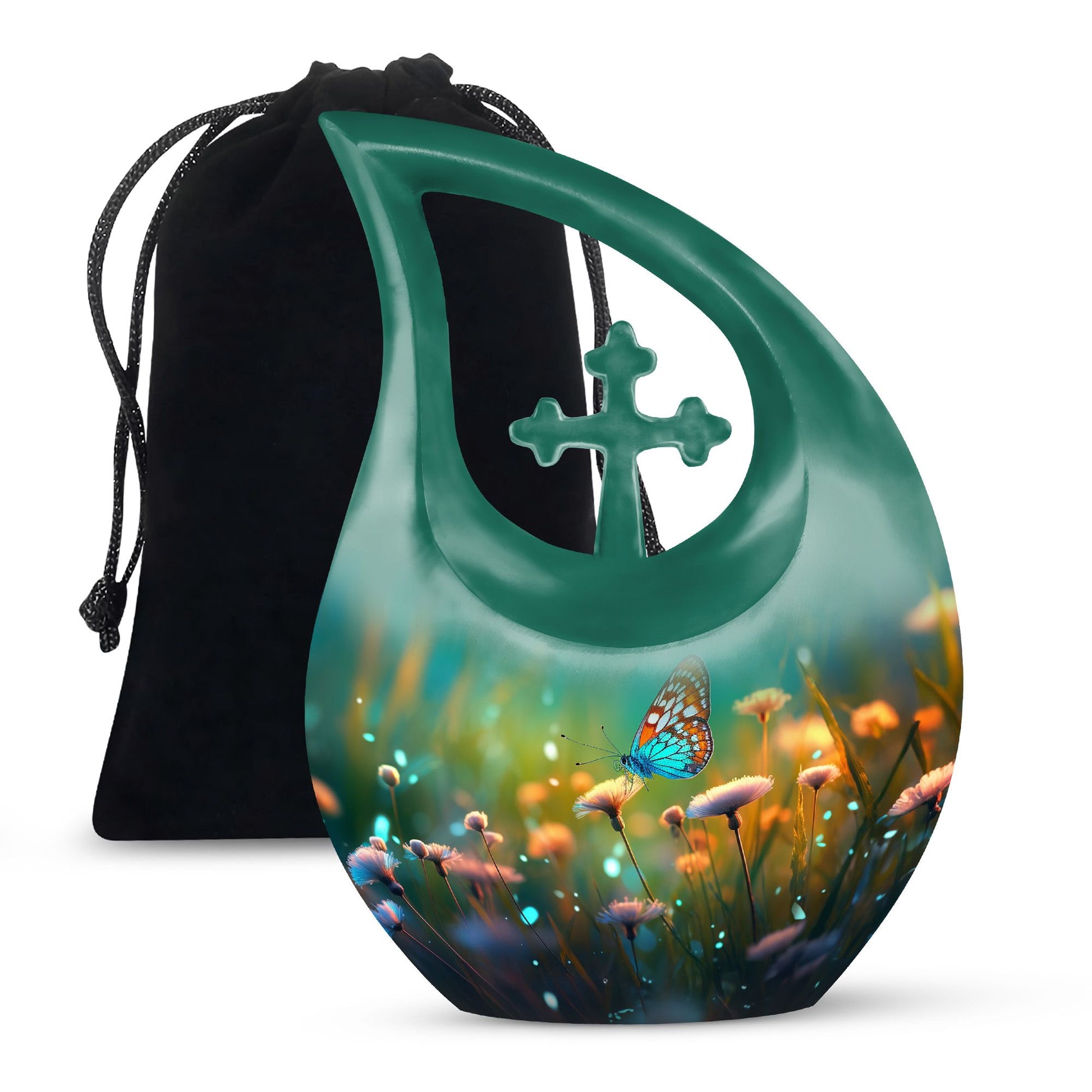 Teardrop Shape Butterfly Urn Large 10 Inch