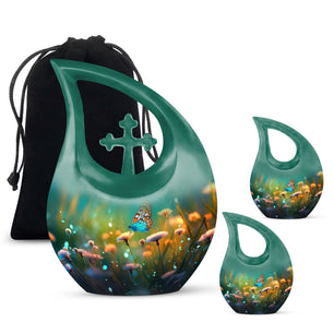 Teardrop Shape Butterfly Urn Large Urn With 2 Keepsake Urn