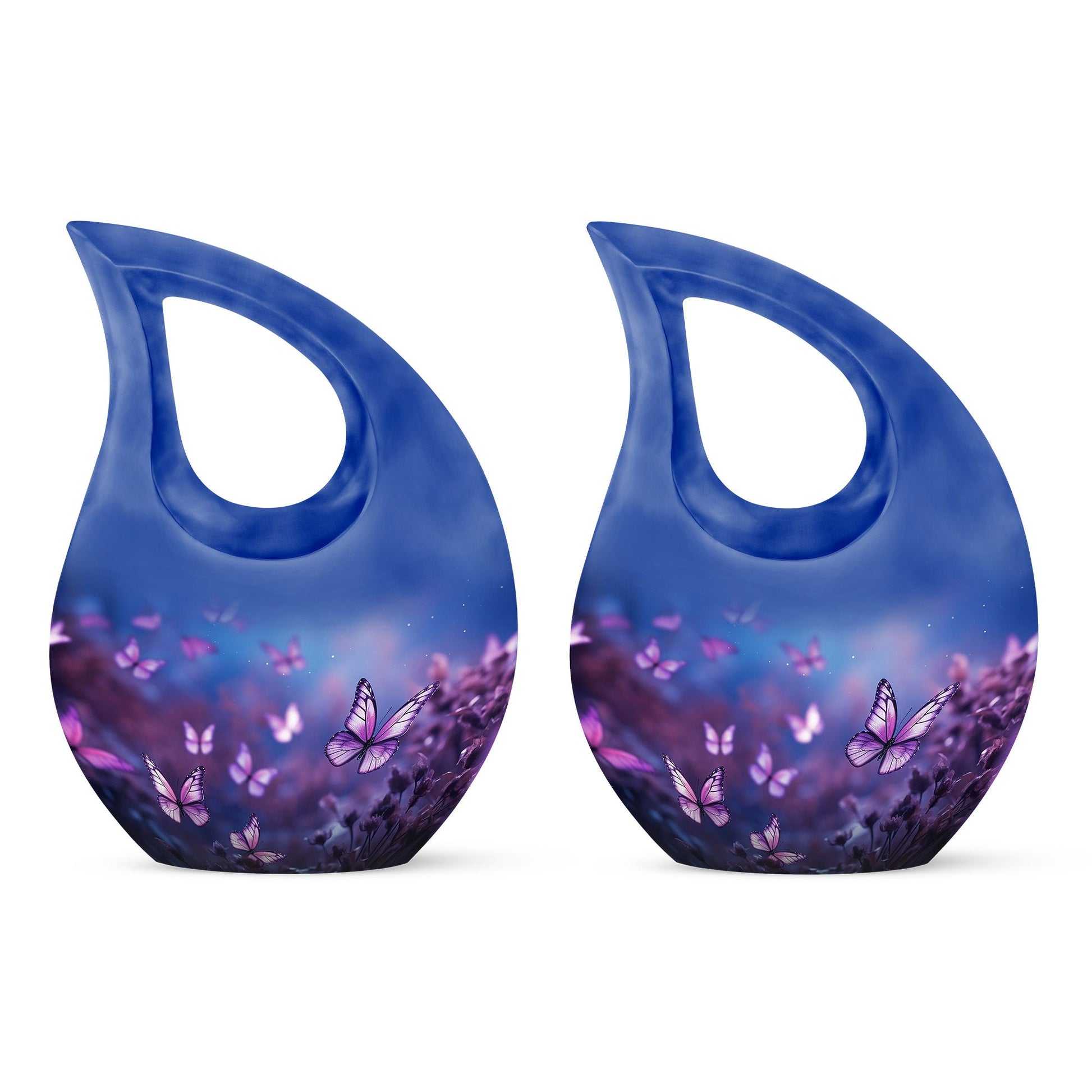 Magical Glowing Butterfly Fantasy Teardrop Cremation Urn For Ashes