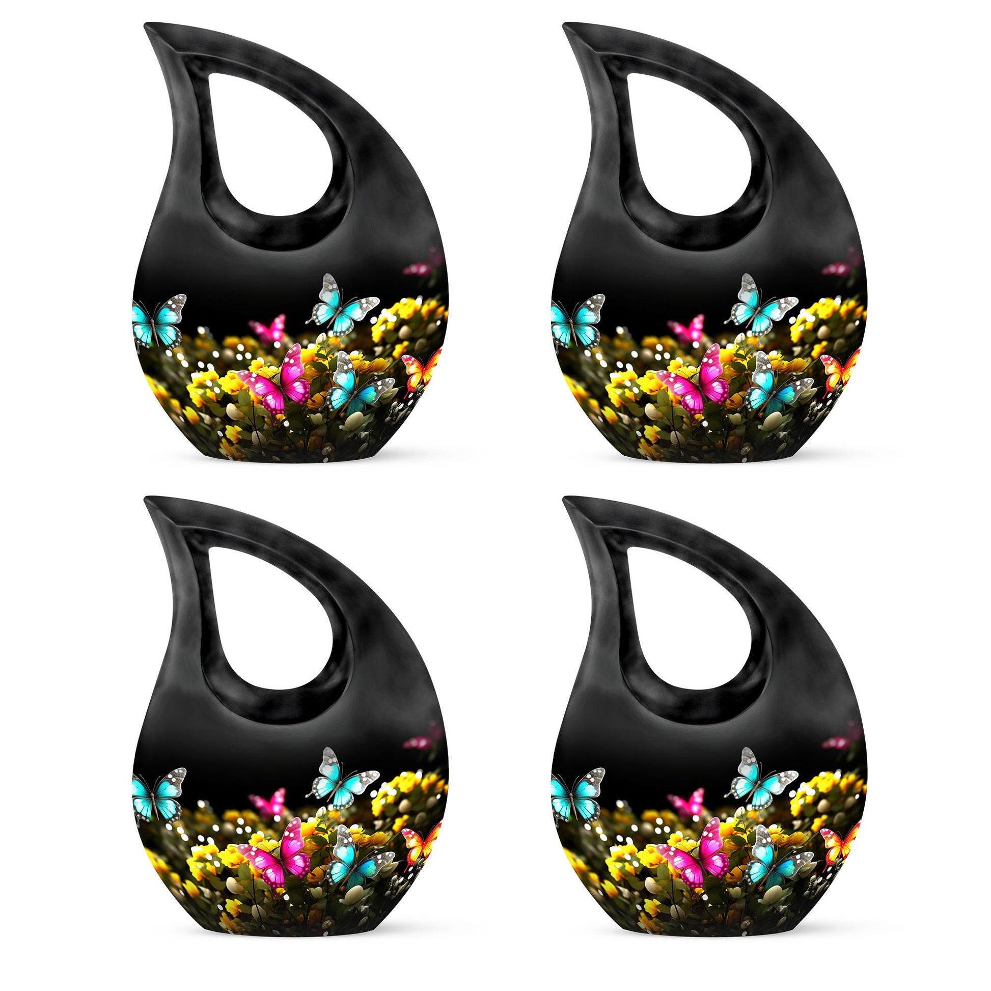 Magical Glowing Butterfly Fantasy Large Teardrop Urn For Ashes