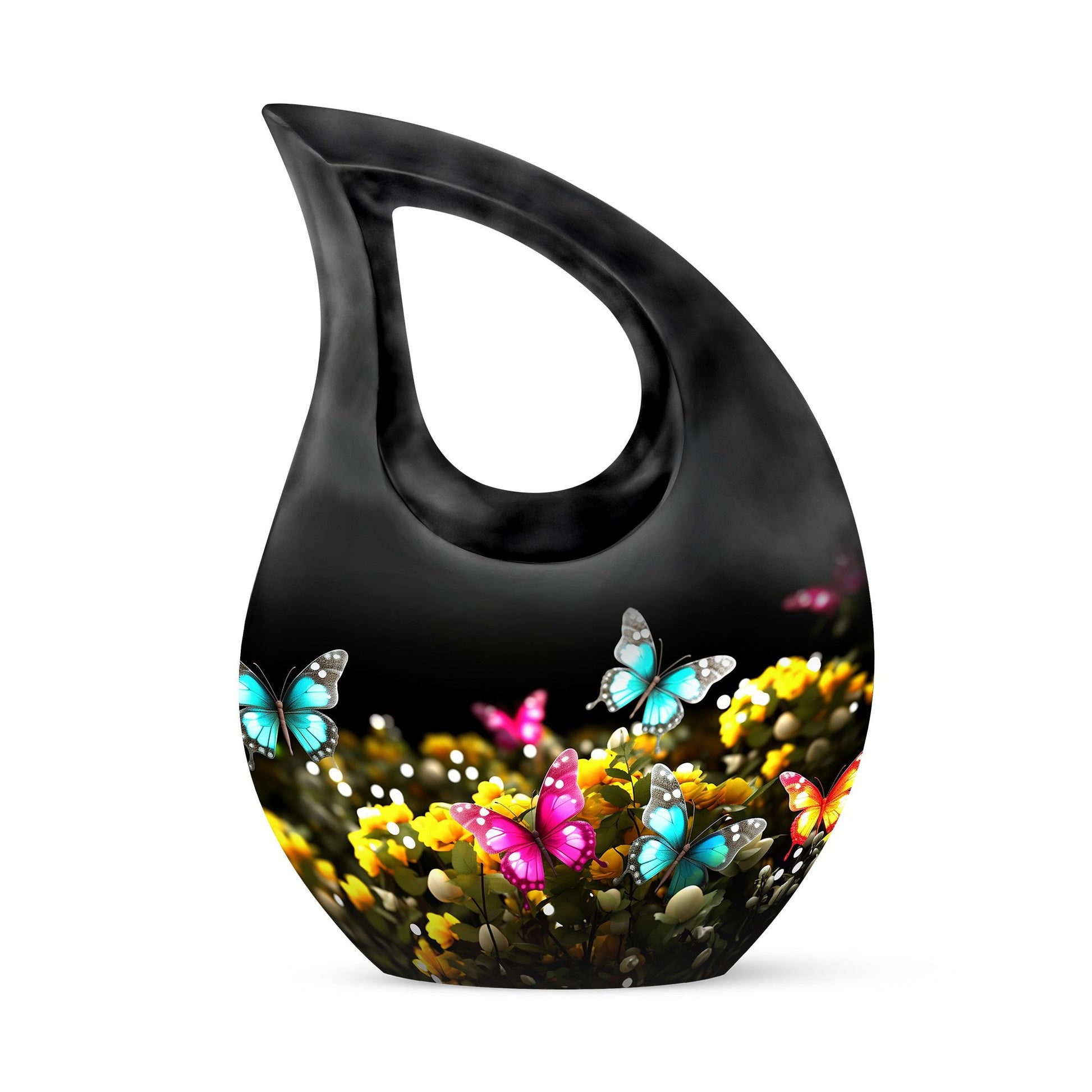 Magical Glowing Butterfly Fantasy Large Teardrop Urn For Ashes