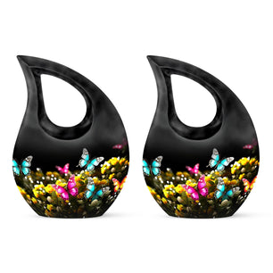 Magical Glowing Butterfly Fantasy Large Teardrop Urn For Ashes
