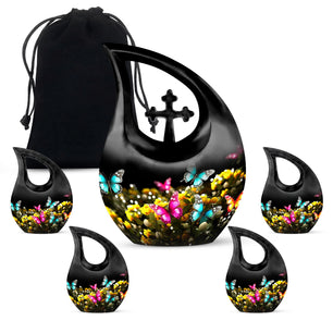 Magical Glowing Butterfly Fantasy Large Teardrop Urn For Ashes