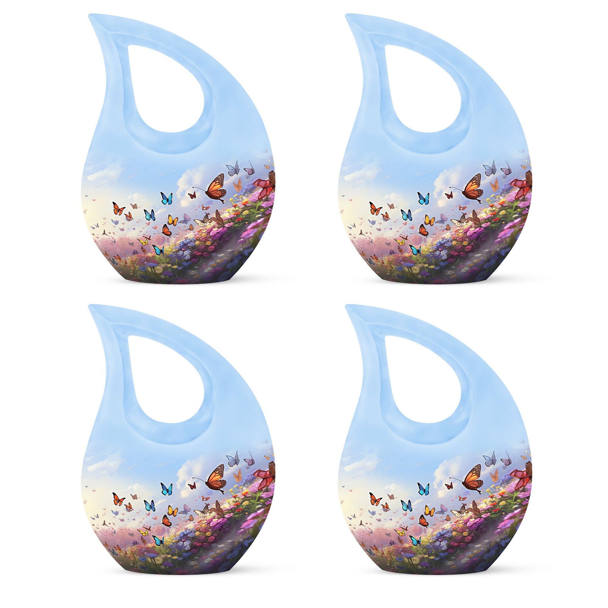 Teardrop Shape Butterfly Urn Keepsake Urn Pack of 4