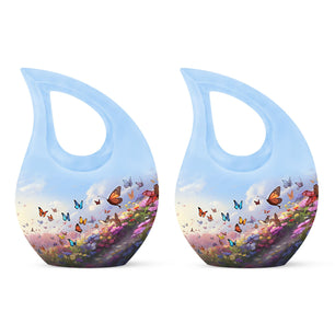 Teardrop Shape Butterfly Urn Keepsake Urn Pack of 2