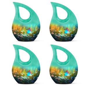 Butterflies Fly Sunset Meadow Teardrop Shaped Urns For Ashes