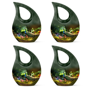 Colorfull Peacock Garden - Peacock Urn Teardrop Shaped Urns For Ashes