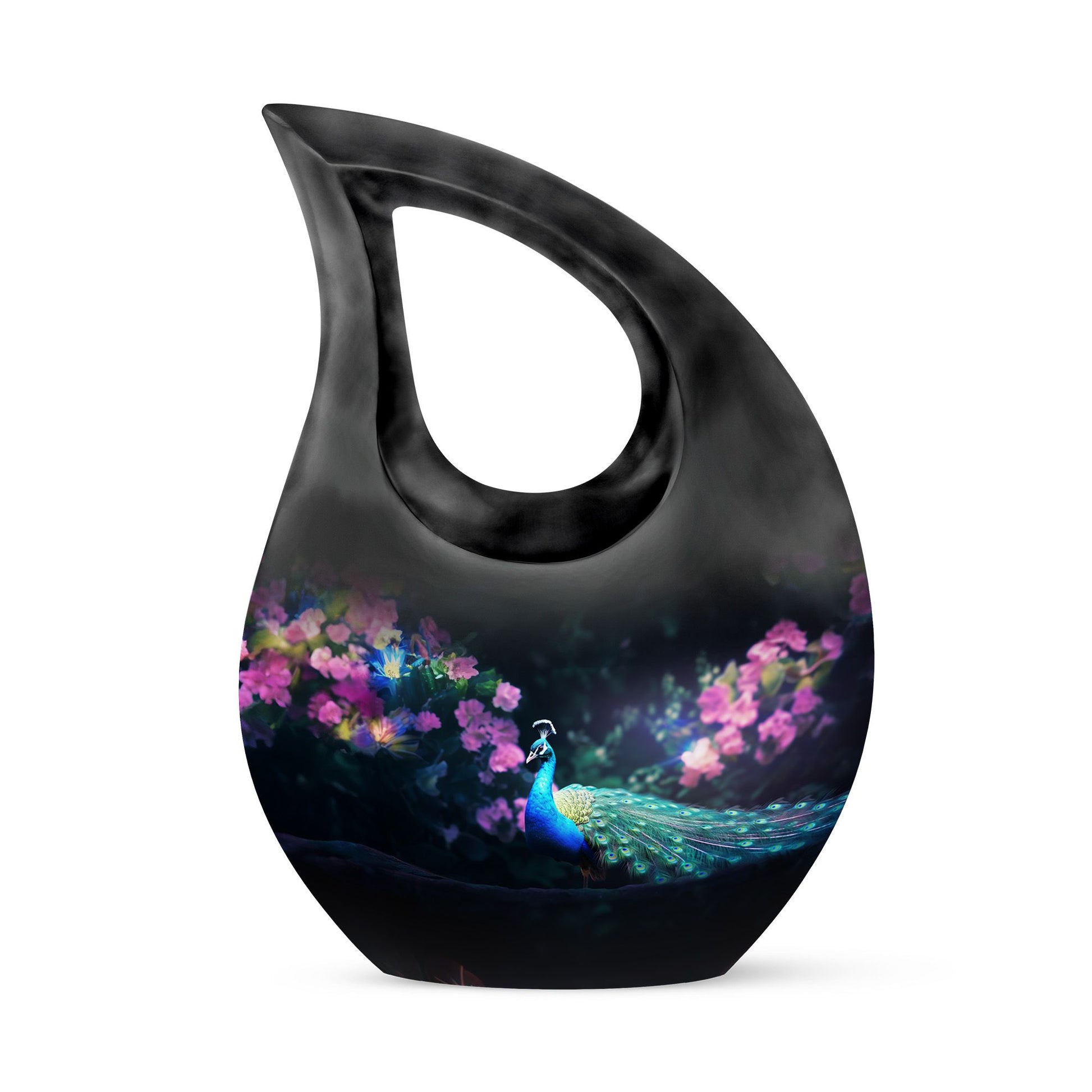 Teardrop Shape Peacock Urn Keepsake 3 Inch