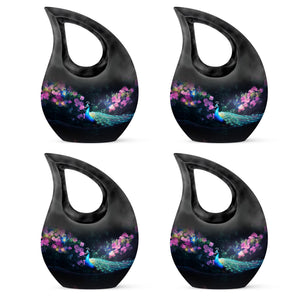 Teardrop Shape Peacock Urn Keepsake Urn Pack of 4