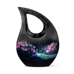 Teardrop Shape Peacock Urn Keepsake 3 Inch