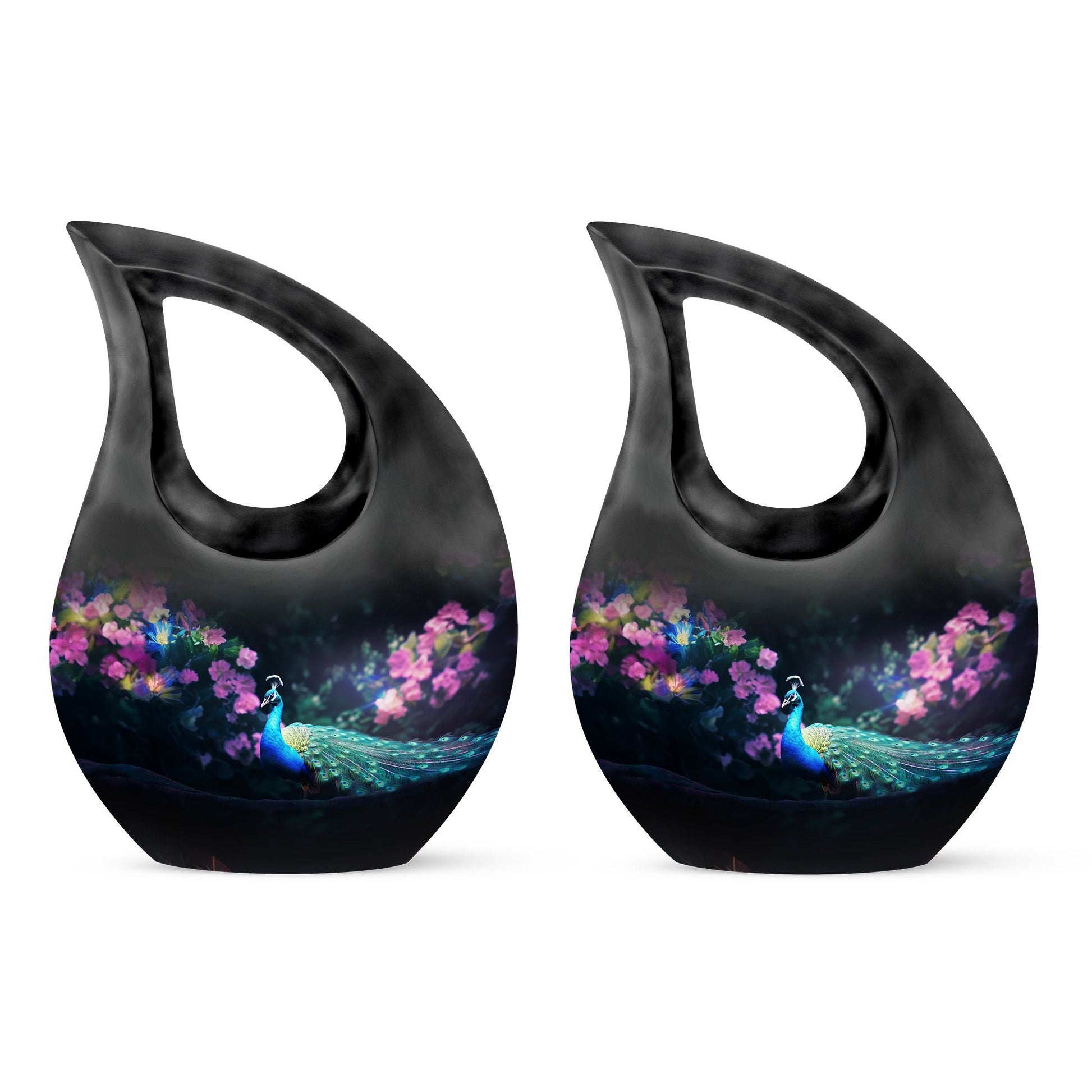 Teardrop Shape Peacock Urn Keepsake Urn Pack of 2