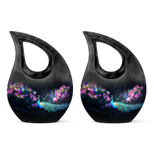 Teardrop Shape Peacock Urn Keepsake Urn Pack of 2