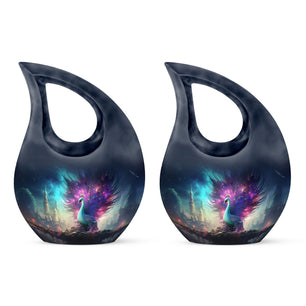 Teardrop Shape Peacock Urn Keepsake Urn Pack of 2