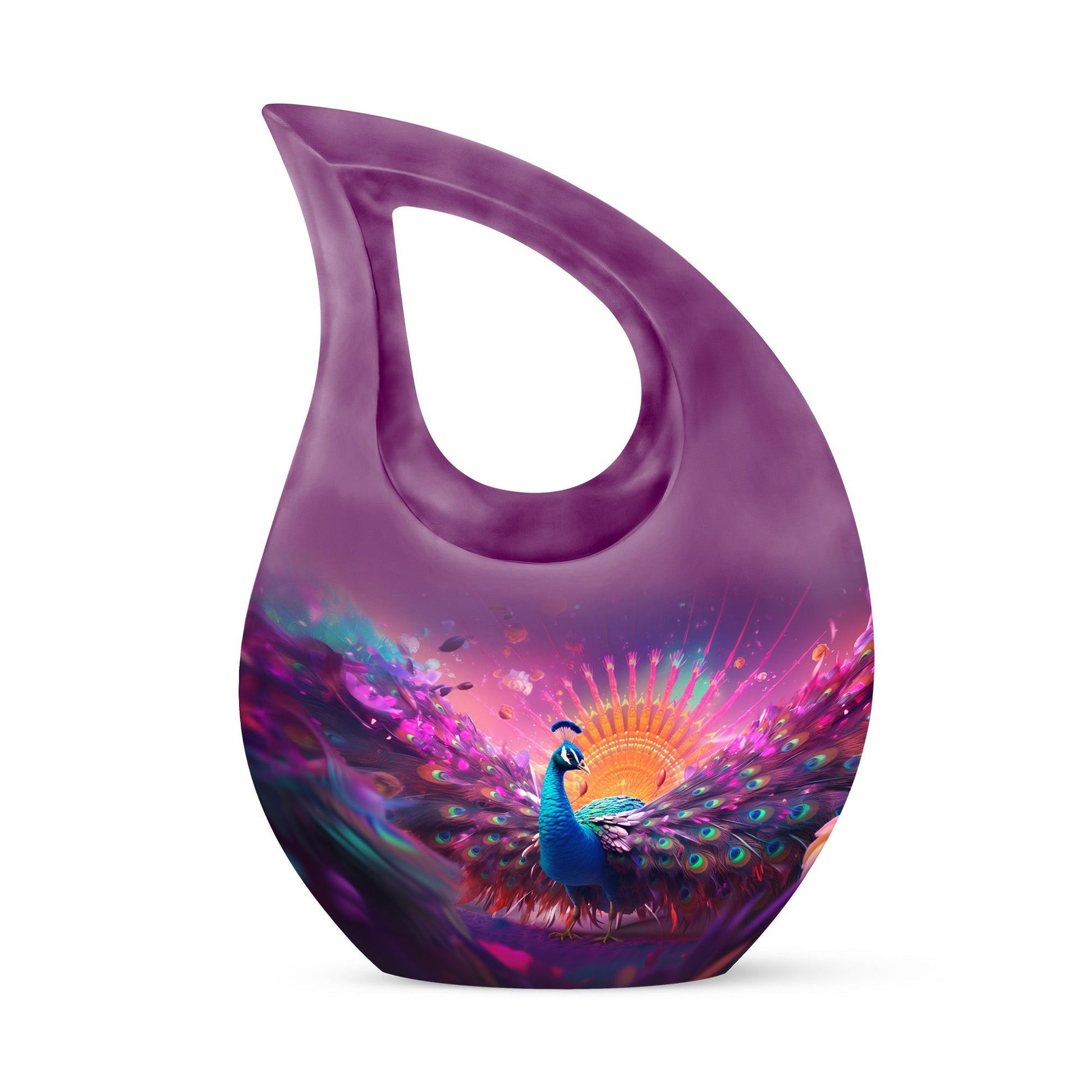 Teardrop Shape Peacock Urn Keepsake 3 Inch