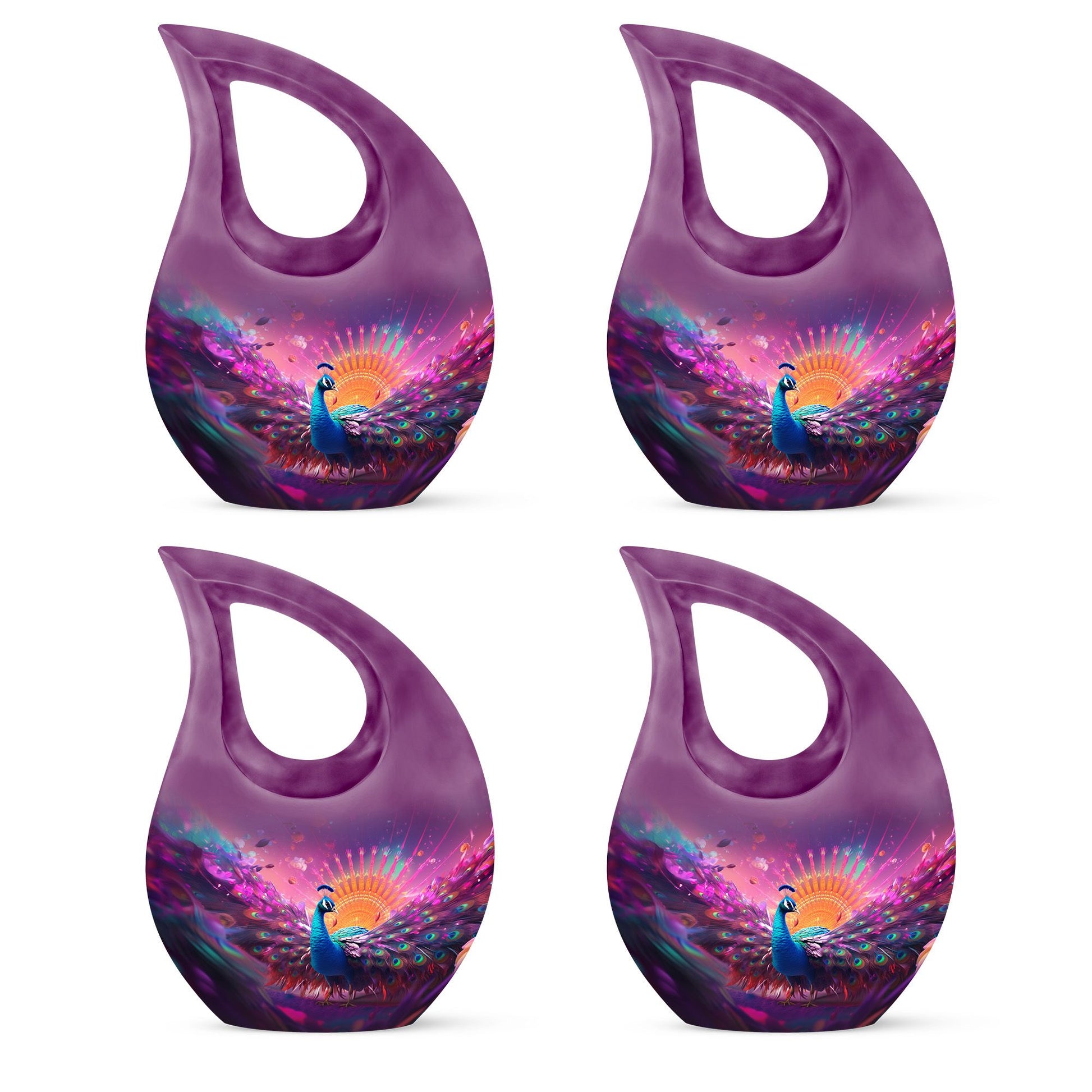 Teardrop Shape Peacock Urn Keepsake Urn Pack of 4