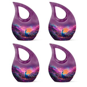 Teardrop Shape Peacock Urn Keepsake Urn Pack of 4