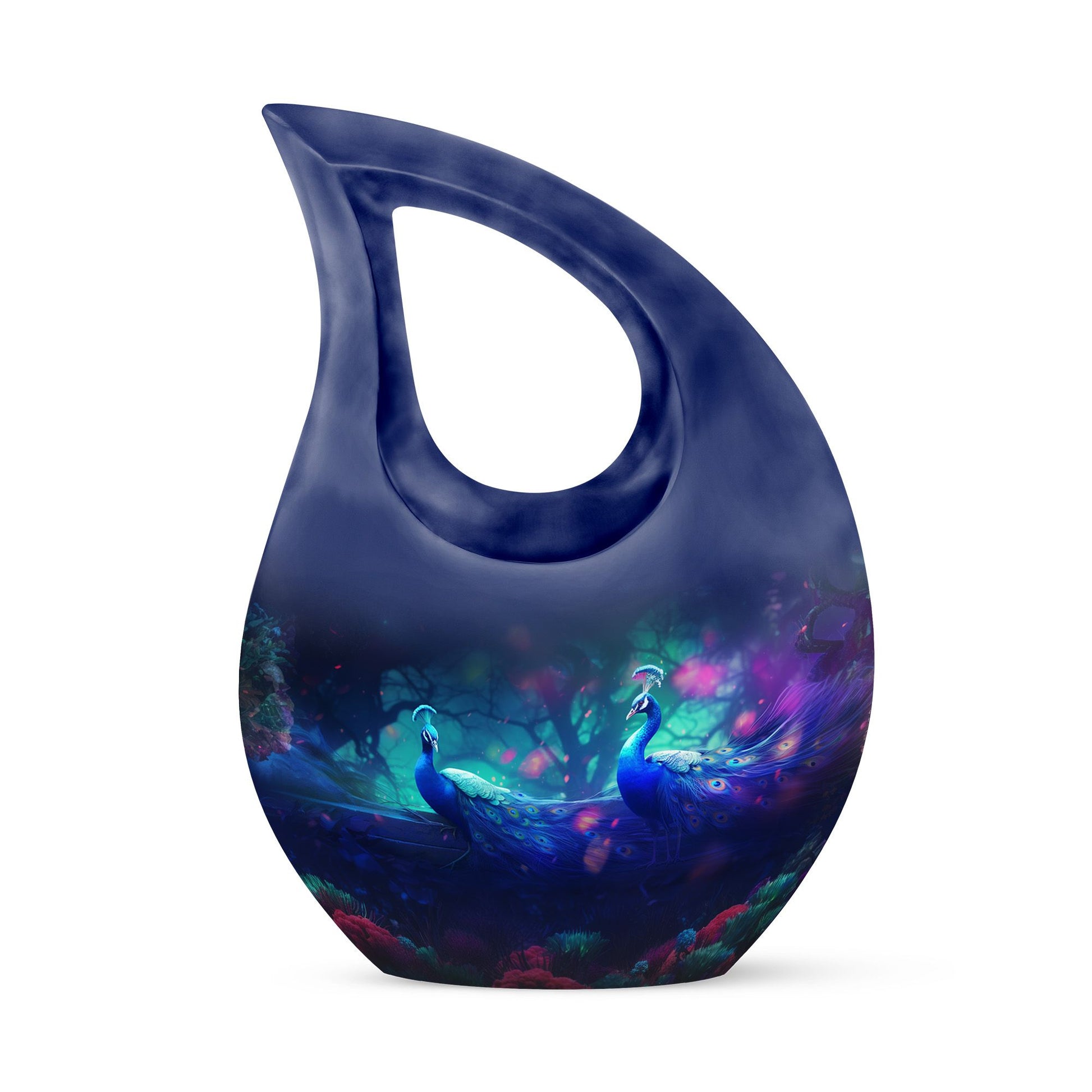 Teardrop Shape Peacock Urn Keepsake 3 Inch