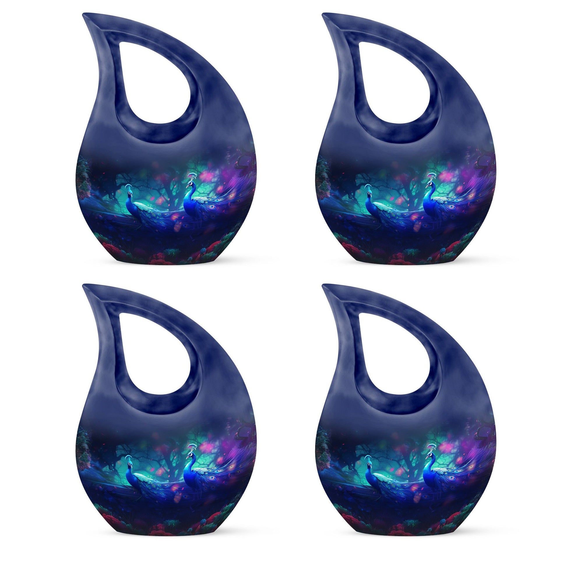 Teardrop Shape Peacock Urn Keepsake Urn Pack of 4