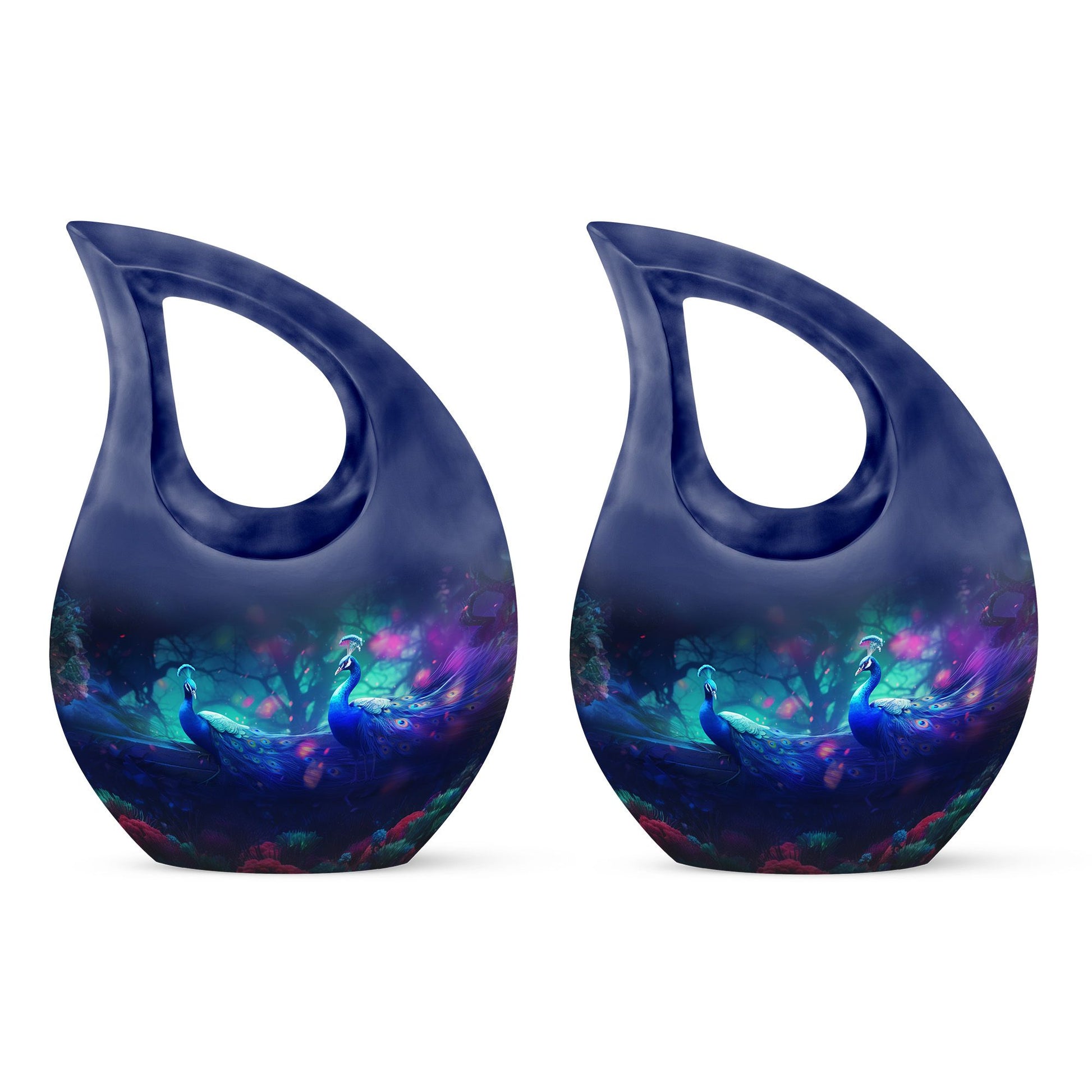 Teardrop Shape Peacock Urn Keepsake Urn Pack of 2