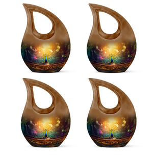Peacock Feathers - Peacock Urn Teardrop Cremation Urn For Ashes