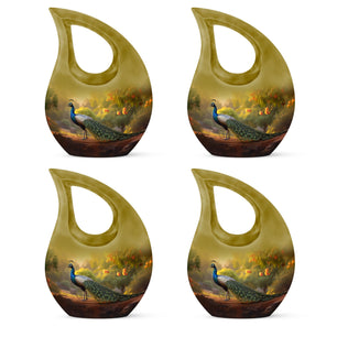 Teardrop Shape Peacock Urn Keepsake Urn Pack of 4