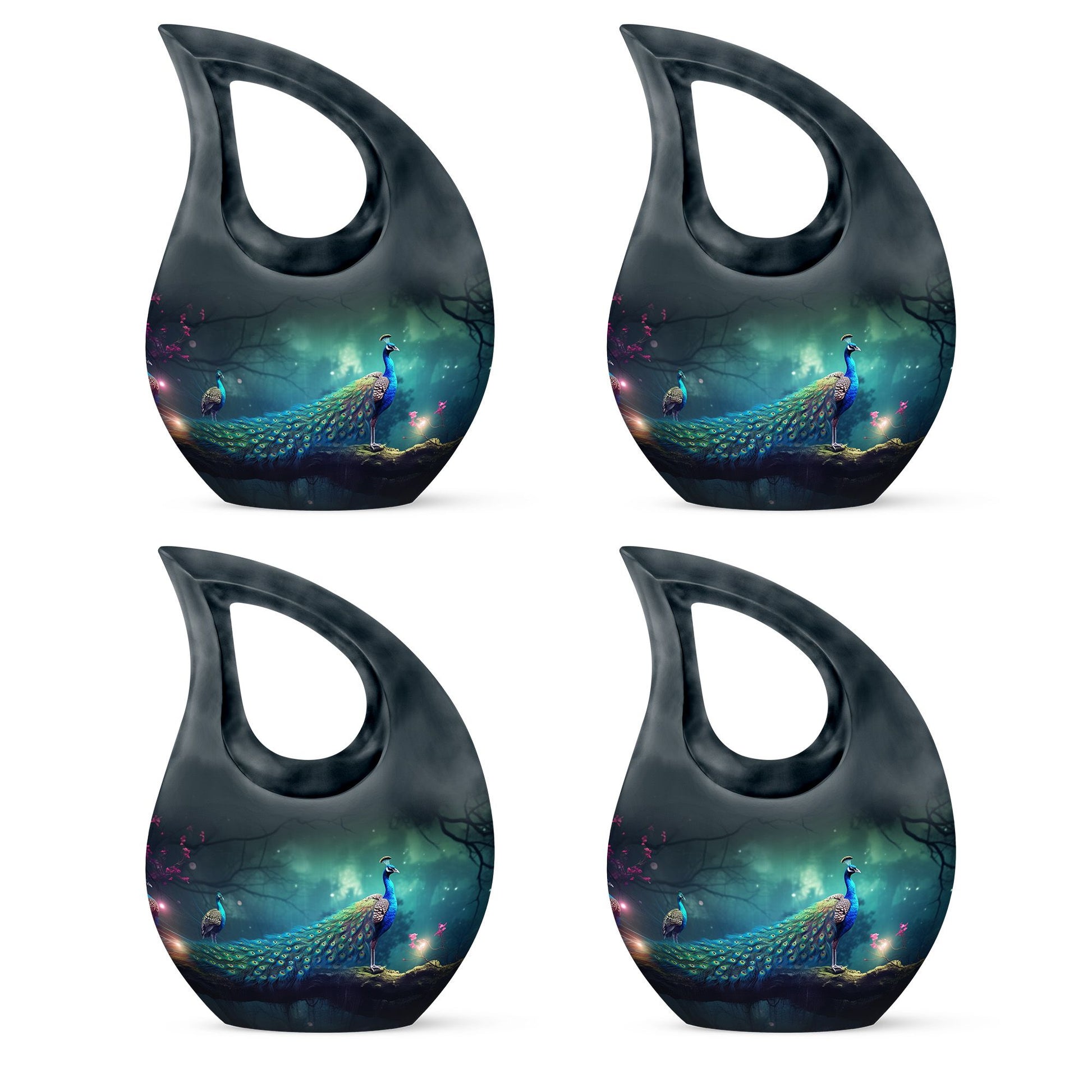 Teardrop Shape Peacock Urn Keepsake Urn Pack of 4