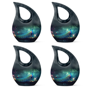 Teardrop Shape Peacock Urn Keepsake Urn Pack of 4